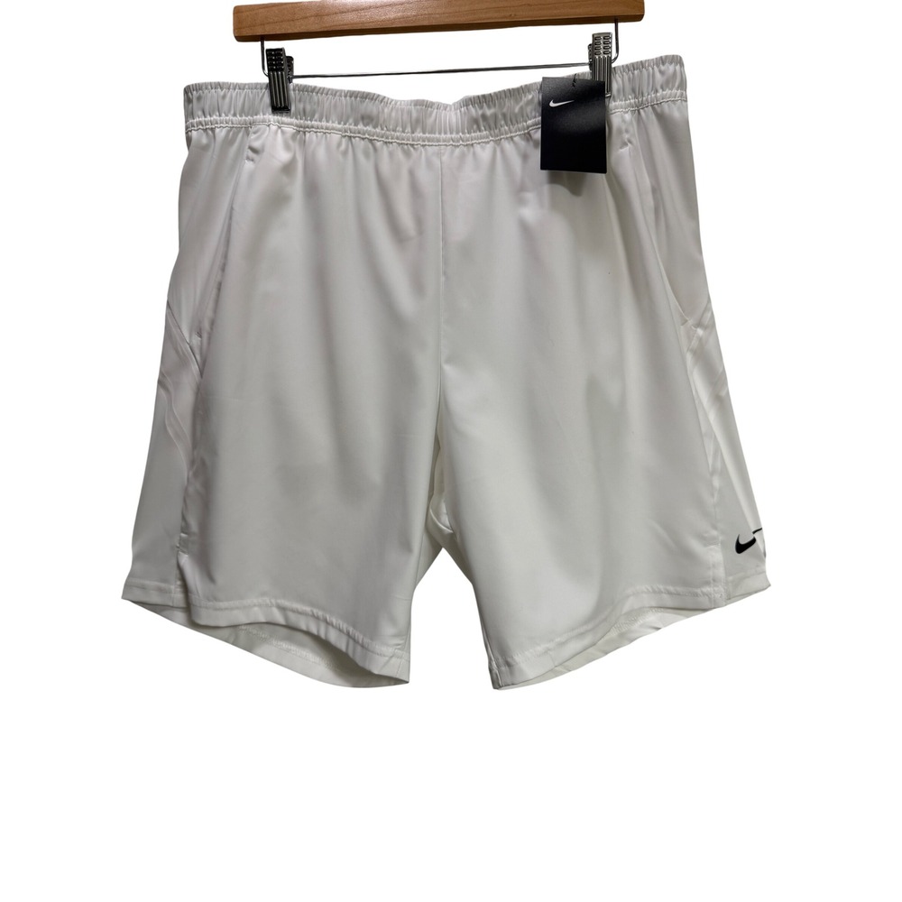 Nike NEW Tennis Basketball Shorts White Dri-FIT Recycled  Sports  workout XL